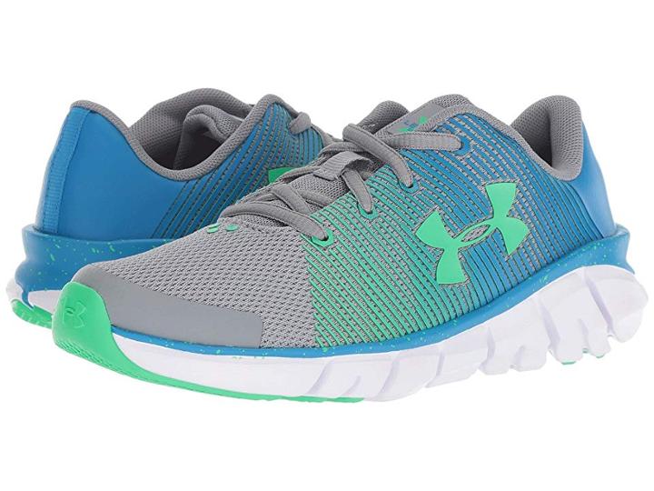 Under Armour Kids Ua X Level Scramjet (little Kid) (steel/blue Circuit/gamma Green) Boys Shoes