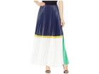 Bcbgmaxazria Color Block Sunburst Pleat Skirt (pacific Blue) Women's Skirt