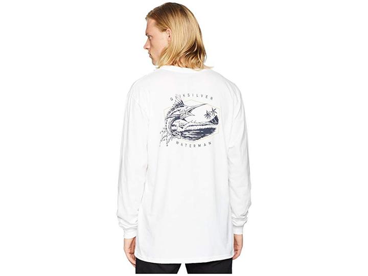 Quiksilver Waterman Jumper Long Sleeve T-shirt (white) Men's Clothing