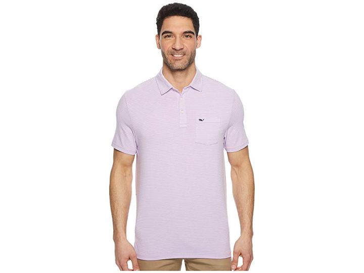 Vineyard Vines Edgartown Feeder Stripe Performance Polo (sea Urchin) Men's Clothing