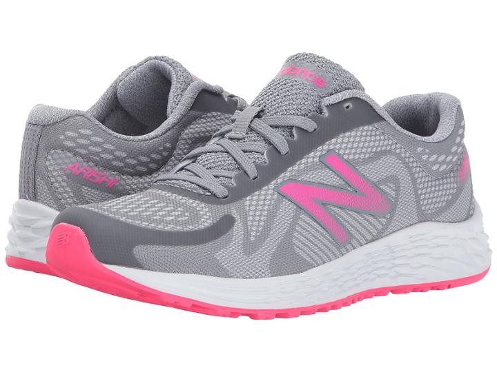 New Balance Kids Arishi (little Kid/big Kid) (grey/pink) Girls Shoes