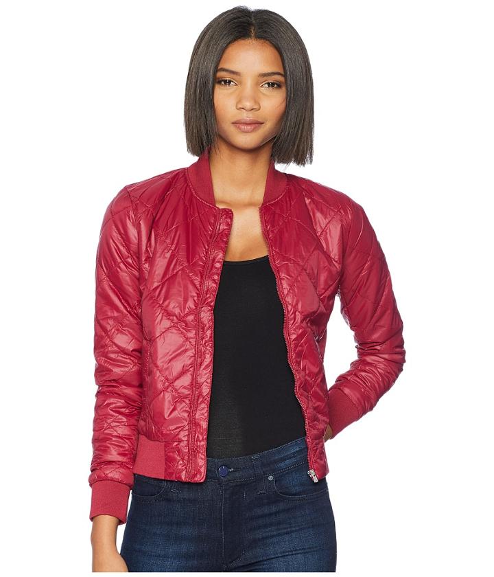 Romeo & Juliet Couture Padded Bomber Jacket (deep Berry) Women's Coat