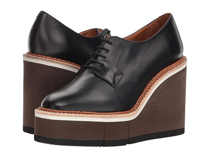 Clergerie Badiane (black Leather Calf) Women's Wedge Shoes