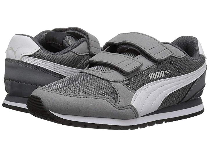 Puma Kids St Runner V2 Mesh V (little Kid) (steel Gray/puma White) Boy's Shoes
