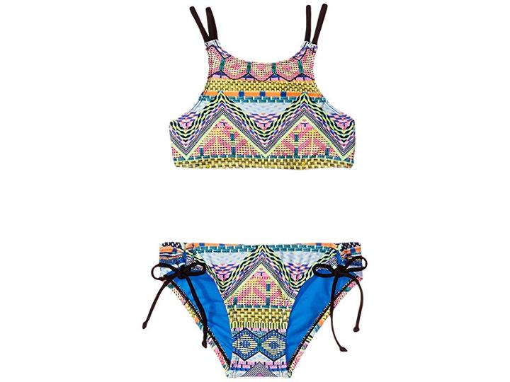 Hobie Kids Desert Daze High Neck And Adjustable Hipster (big Kids) (multi) Girl's Swimwear Sets