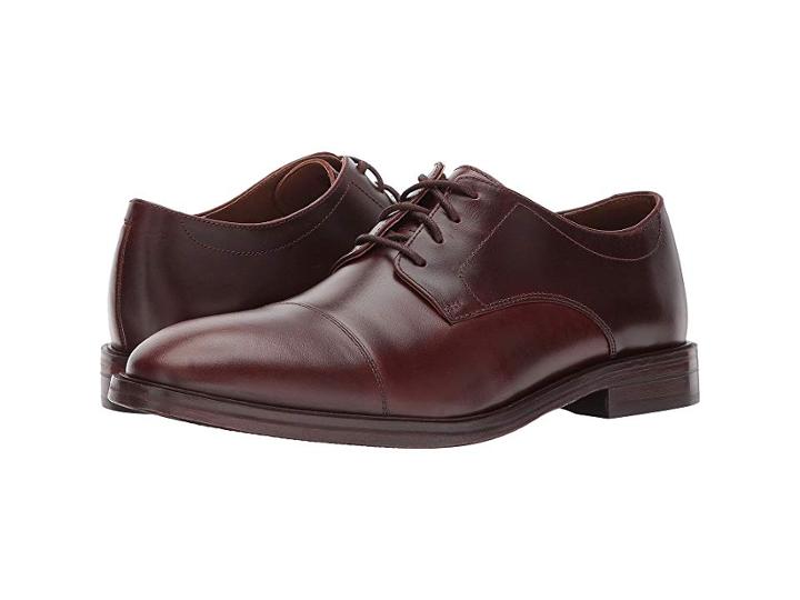 Bostonian Mckewen Cap (mahogany Leather) Men's Lace Up Cap Toe Shoes