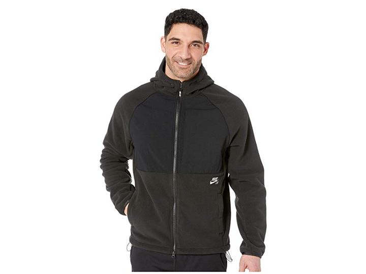Nike Sb Sb Full Zip Polartec Hoodie (black/black/white) Men's Sweatshirt