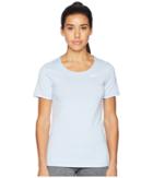 Nike Pro Mesh Short Sleeve Top (royal Tint/white) Women's Workout