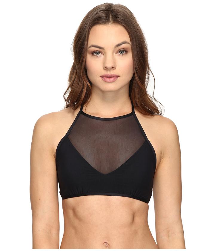Tommy Bahama Mesh Solids High-neck Halter Bikini Top (black) Women's Swimwear