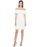 Calvin Klein Off Shoulder Cotton Eyelet Dress (white) Women's Dress
