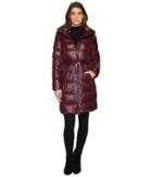 Lauren Ralph Lauren Belted Two-tone Packable (burgundy/aubergine) Women's Coat