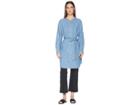 Eileen Fisher Organic Cotton Drapey Denim Mandarin Collar Shirtdress With Tie (blue Star) Women's Dress