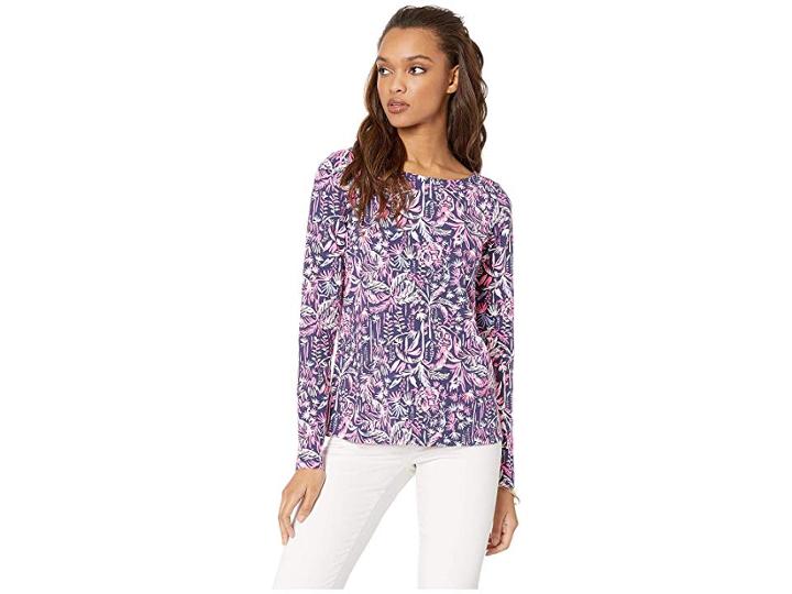 Lilly Pulitzer Tristan Top (bright Navy Swing Of Things) Women's Clothing