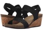 Rockport Total Motion Taja Quarter Strap (black Cas Suede) Women's Wedge Shoes