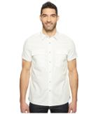 Kenneth Cole Sportswear Short Sleeve Military Shirt (heather Grey Combo) Men's Clothing