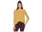 1.state Wild Blooms Ruched Sleeve Blouse (honey Pot) Women's Blouse