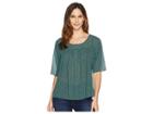 Michael Michael Kors Mini Leopard Flowy Top (aqua/black) Women's Clothing
