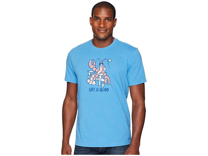 Life Is Good Lobster Adirondack Crusher Tee (marina Blue) Men's T Shirt