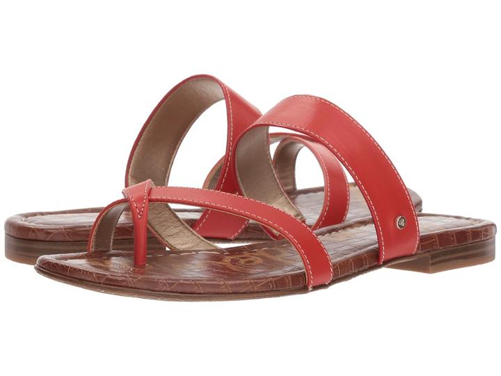 Sam Edelman Bernice (candy Red Vaquero Saddle Leather) Women's 1-2 Inch Heel Shoes
