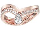 Michael Kors Brilliance Powerful Romance Pave Double Stack Ring (rose Gold) Ring