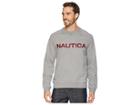 Nautica Fleece Graphic Crew (stone Grey Heather) Men's Fleece