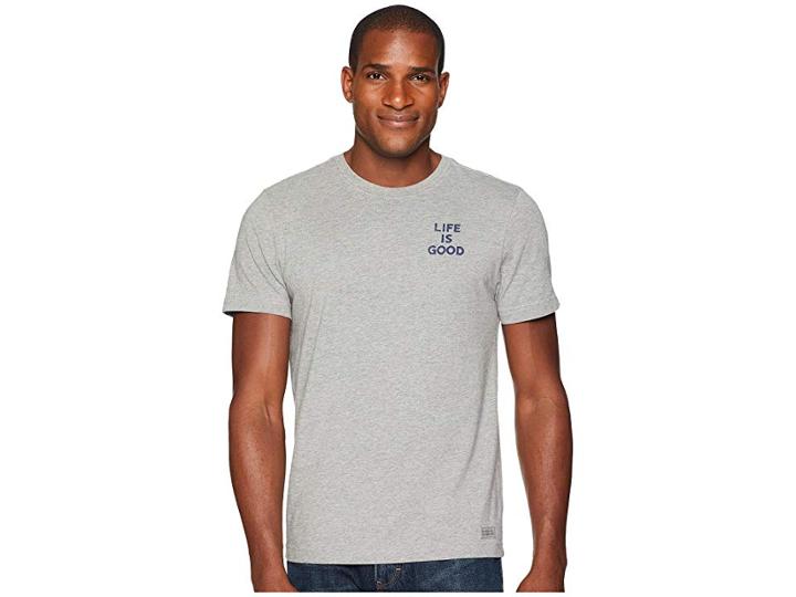 Life Is Good Paradise Turtle Crusher Tee (heather Gray) Men's T Shirt