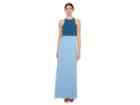 Jill Jill Stuart Two-tone Pop Over 2-ply Crepe Gown (coastal/sparrow Blue) Women's Dress