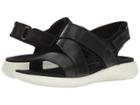 Ecco Soft 5 Cross-strap Sandal (black/black Cow Leather/textile) Women's Sandals