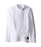 Nike Kids Long Sleeve Mock Top (little Kids/big Kids) (white/pure Platinum/black) Boy's Clothing