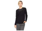 Calvin Klein Crew Neck W/ Diamond Detail Sweater (black) Women's Sweater