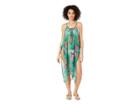 Steve Madden Tie Front Floral Poncho (green) Women's Clothing