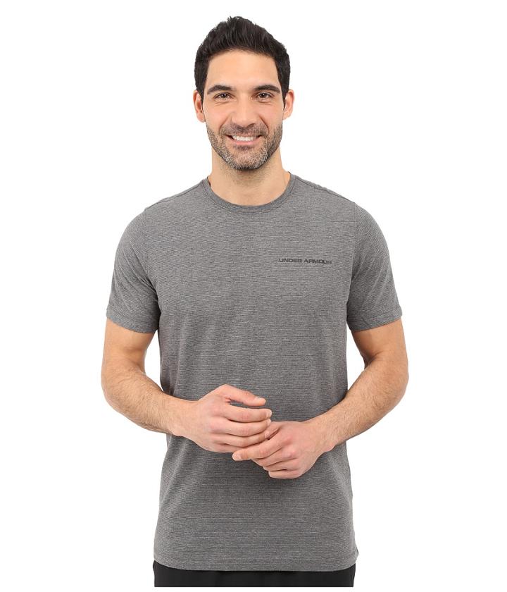 Under Armour Ua Charged Cotton(r) Microthread Short Sleeve Tee (carbon Heather/black) Men's T Shirt