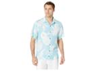 Tommy Bahama Geo Leaf Hawaiian Shirt (scandia Blue) Men's Clothing