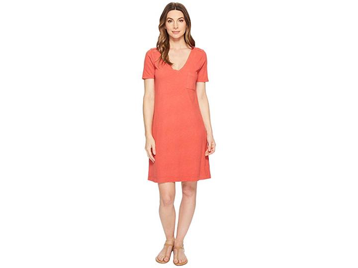 Three Dots Sueded Slub Knit T-shirt Dress (lady Apple) Women's Dress