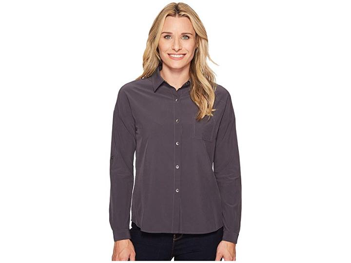 Prana Agnes Top (coal) Women's Long Sleeve Button Up