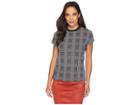 Lauren Ralph Lauren Petite Plaid Jersey T-shirt (mascarpone Cream/polo Black) Women's T Shirt