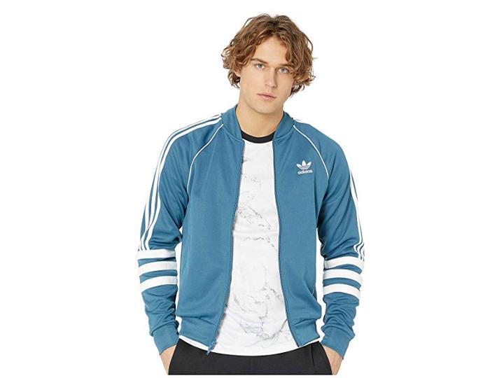 Adidas Originals Authentics Track Top (blanch Blue/white) Men's Coat