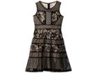 Us Angels Lace And Mesh Fit And Flare Dress (big Kids) (black) Girl's Dress