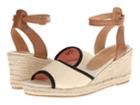 Soludos Wedge Sandal (linen Natural/black) Women's Wedge Shoes