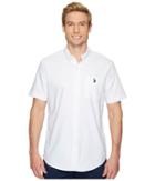 U.s. Polo Assn. Short Sleeve Classic Fit Solid Shirt (optic White) Men's Clothing