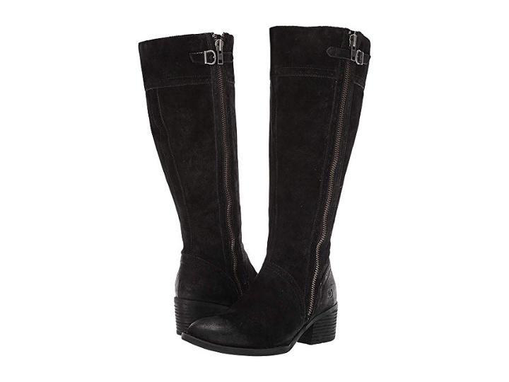 Born Poly Wide Calf (black Distressed) Women's Shoes