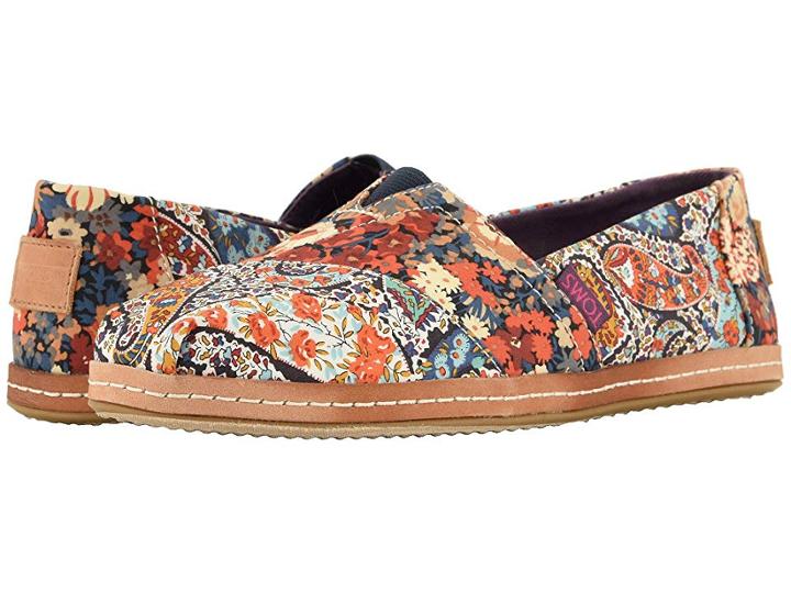 Toms Alpargata (navy Paisley/floral Linen) Women's Shoes