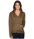 Mod-o-doc Cotton Modal Spandex French Terry Drop Shoulder Pullover Hoodie (herb Green) Women's Sweatshirt