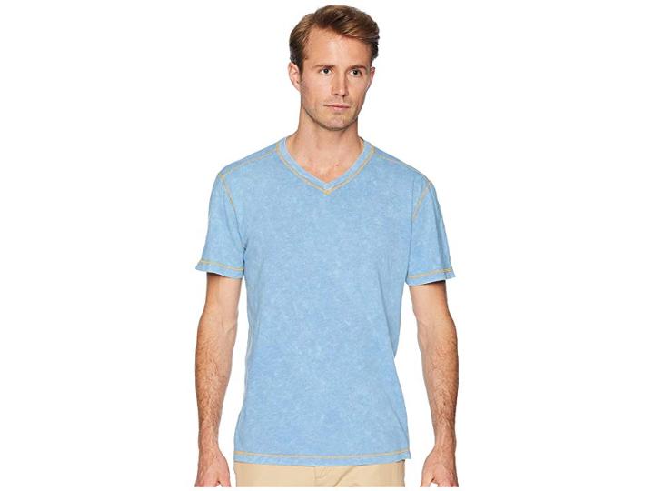 Agave Denim Dungeons Short Sleeve V-neck (silver Lake Blue) Men's Short Sleeve Pullover