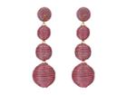 Kenneth Jay Lane 3 Metallic Pink Thread Small To Large Wrapped Ball Post Earrings W/ Dome Top (pink) Earring