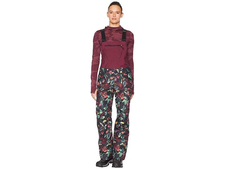 The North Face Shredromper Bib (fig/tnf Black Toucan Print) Women's Snow Bibs One Piece