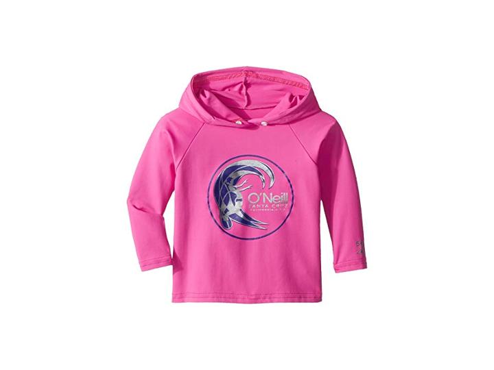 O'neill Kids Skins Hoodie (infant/toddler/little Kids) (berry) Girl's Swimwear