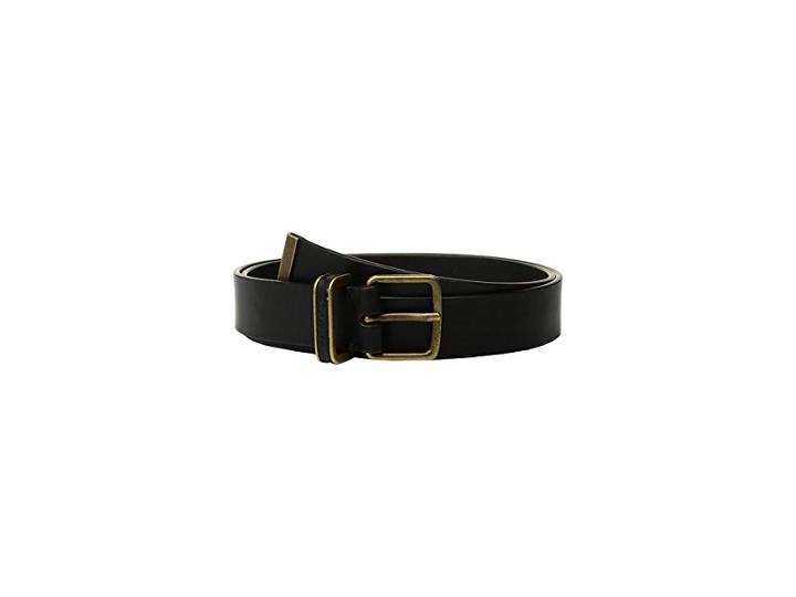 Calvin Klein 30mm Smooth Strap W/ Metal Tip Belt (black) Women's Belts