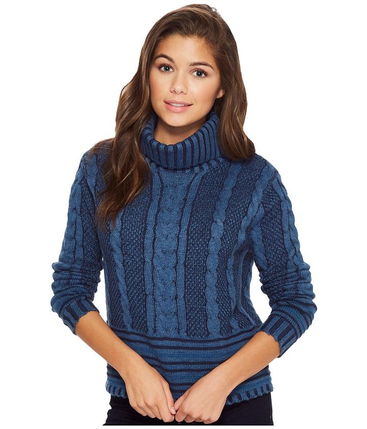 Rvca Mix Up Sweater (blue Heather) Women's Sweater
