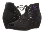 Vaneli Iolana (black Suede/match Lace) Women's Wedge Shoes